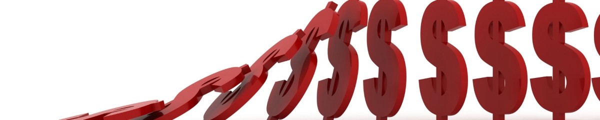 línea de signos de dólar